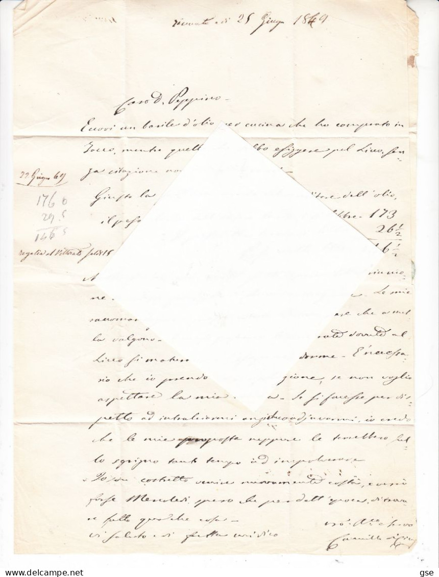 ITALIA  1849 - Lettera Da Aquila Per Aquila - - Manuscrits