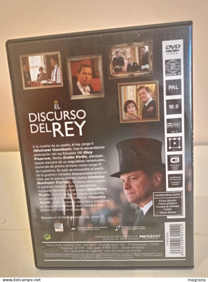 Película Dvd. El Discurso Del Rey. Colin Firth, Geoffrey Rush, Helena Bonham Carter. 2010. - Historia