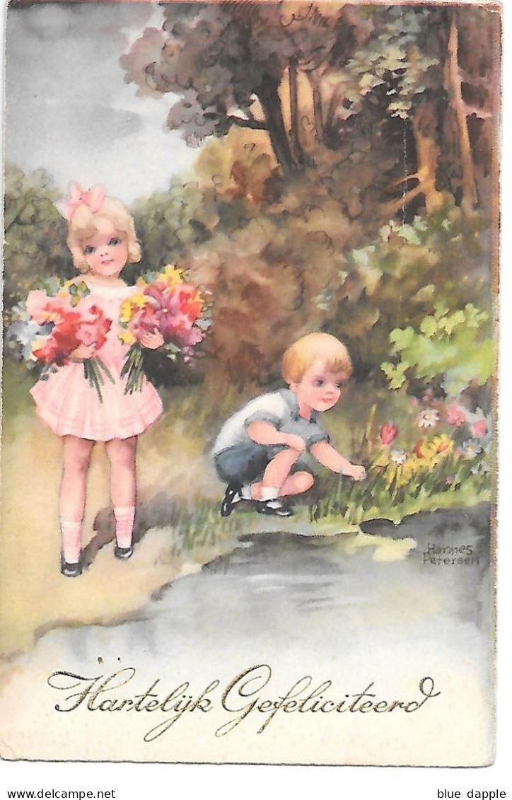 Illustrator - Hannes Petersen - Children, Enfants, Kinder, Bambini, Cueillir Des Fleurs, Picking Flowers, Cogliere Fiori - Petersen, Hannes