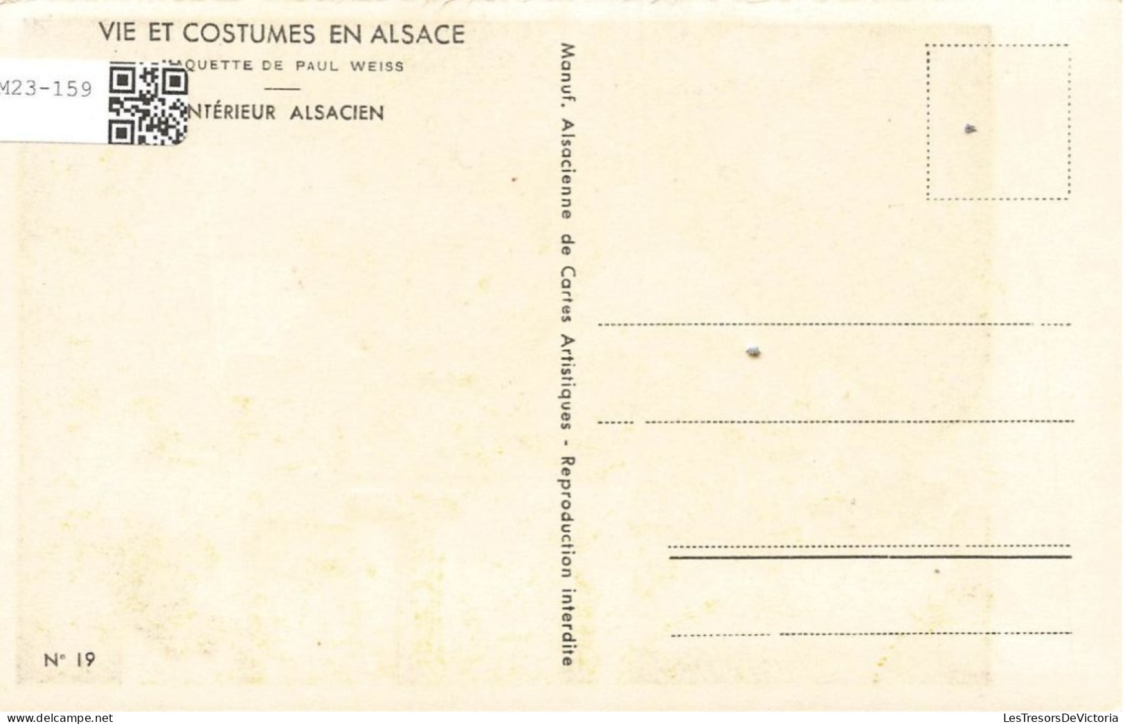 FRANCE - Vie Et Costumes En Alsace - Maquette De Paul Weiss - Intérieur Alsacien - Carte Postale - Alsace