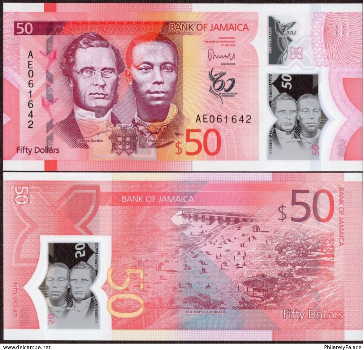 2023 Jamaica 50 Dollars "Commemorative - 60 Years Of Independence" Composition - Polymer UNC (**) - Jamaica