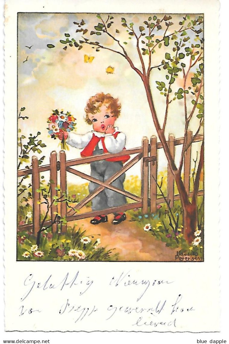 Illustrator - Hannes Petersen - Child, Enfant, Kind, Bambino, Flowers, Fleurs, Papillon, Butterfly, Fiori - Petersen, Hannes