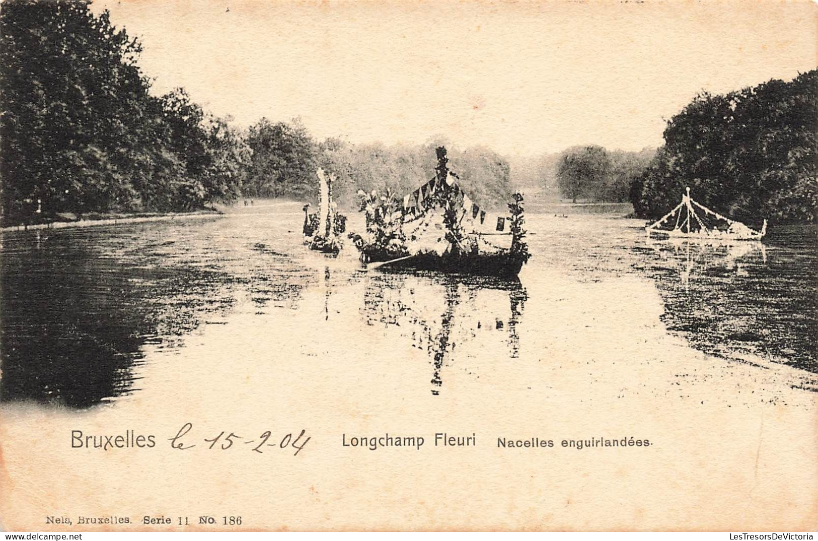 BELGIQUE - Bruxelles - Longchamp Fleuri - Nacelles Enguirlandées - Carte Postale Ancienne - Bar, Alberghi, Ristoranti