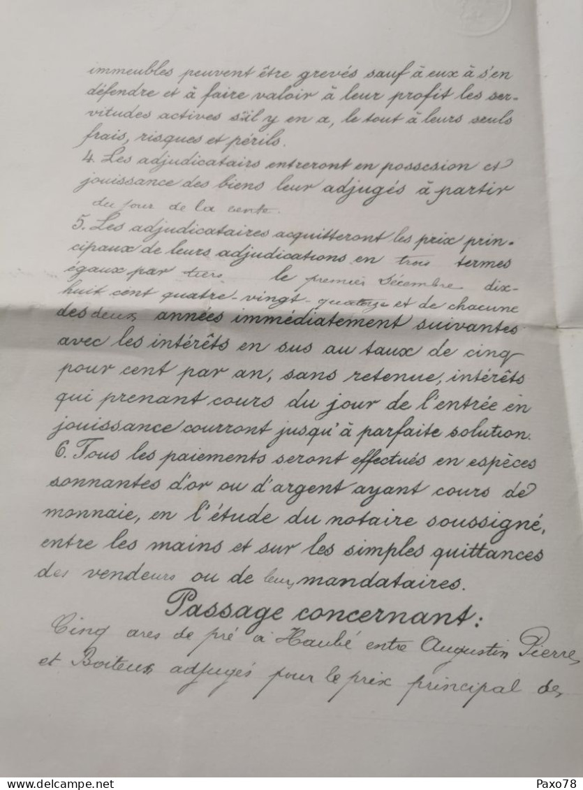 Belgique, Act Notaire, Meix-le-Tige 1894 - Autres & Non Classés