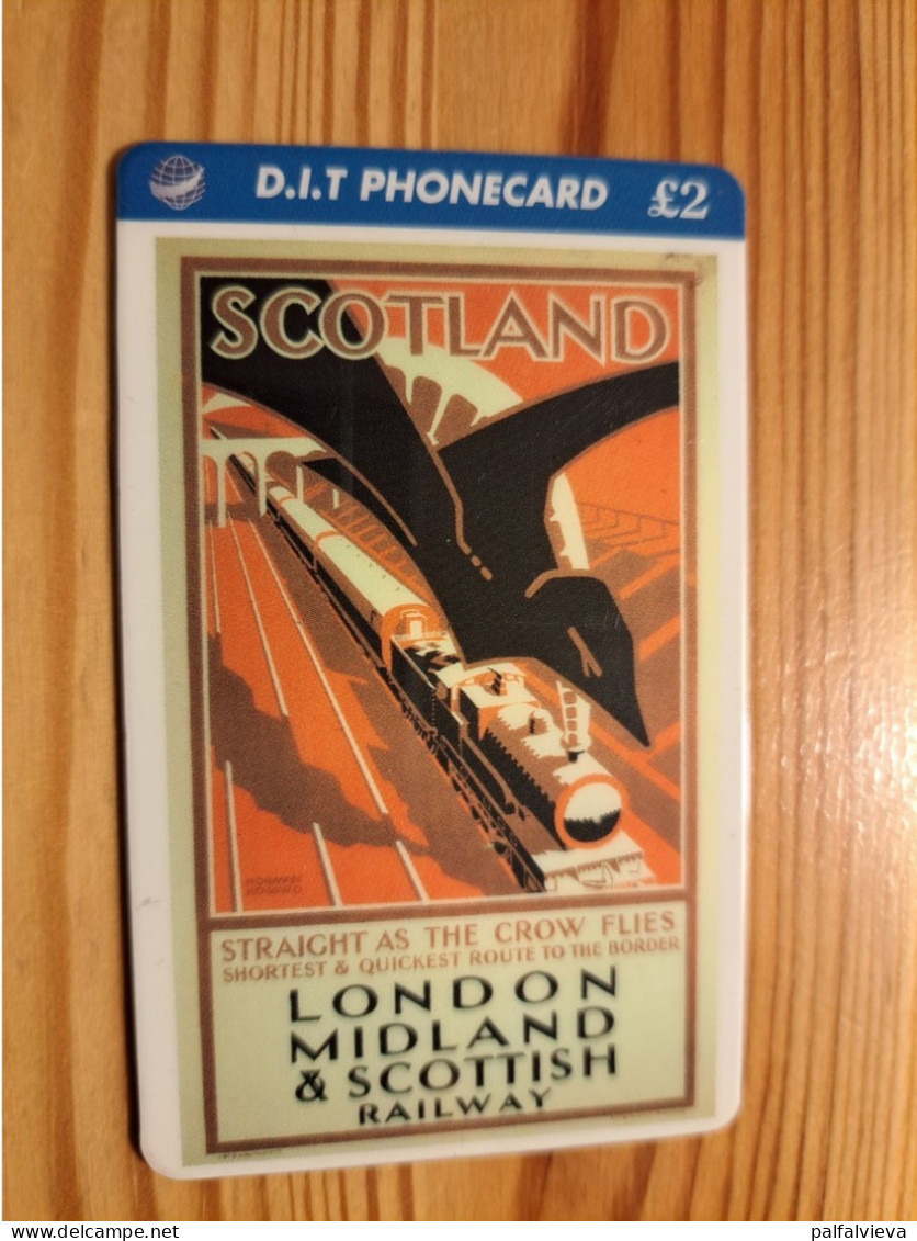 Prepaid Phonecard United Kingdom, D.I.T. - Historic Poster, Train, Railway - Emissions Entreprises