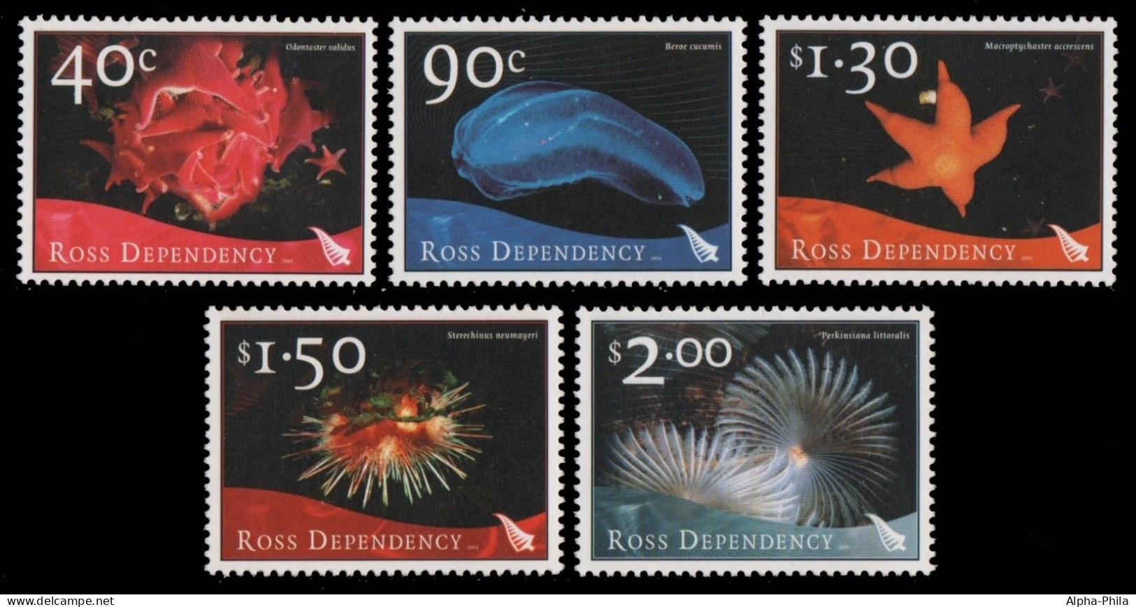 Ross-Gebiet 2003 - Mi-Nr. 84-88 ** - MNH - Meeresleben / Marine Life - Unused Stamps