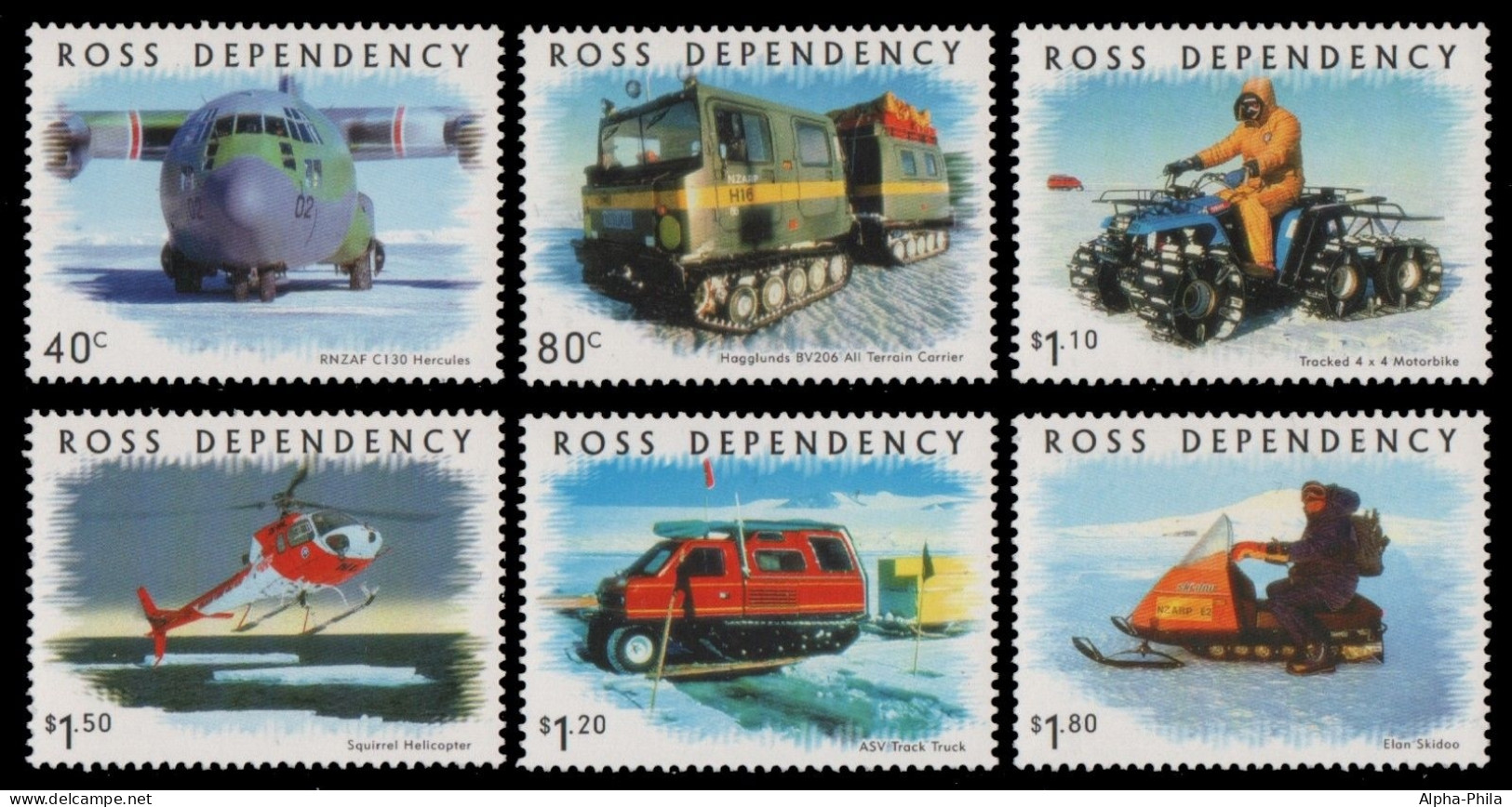 Ross-Gebiet 2000 - Mi-Nr. 66-71 ** - MNH - Transportmittel - Nuevos