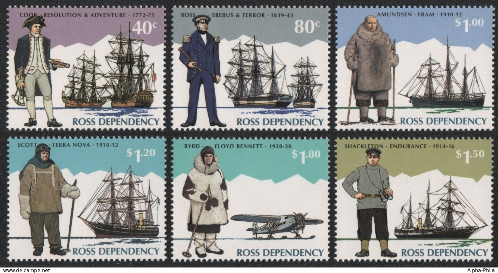 Ross-Gebiet 1995 - Mi-Nr. 32-37 ** - MNH - Schiffe / Ships - Unused Stamps