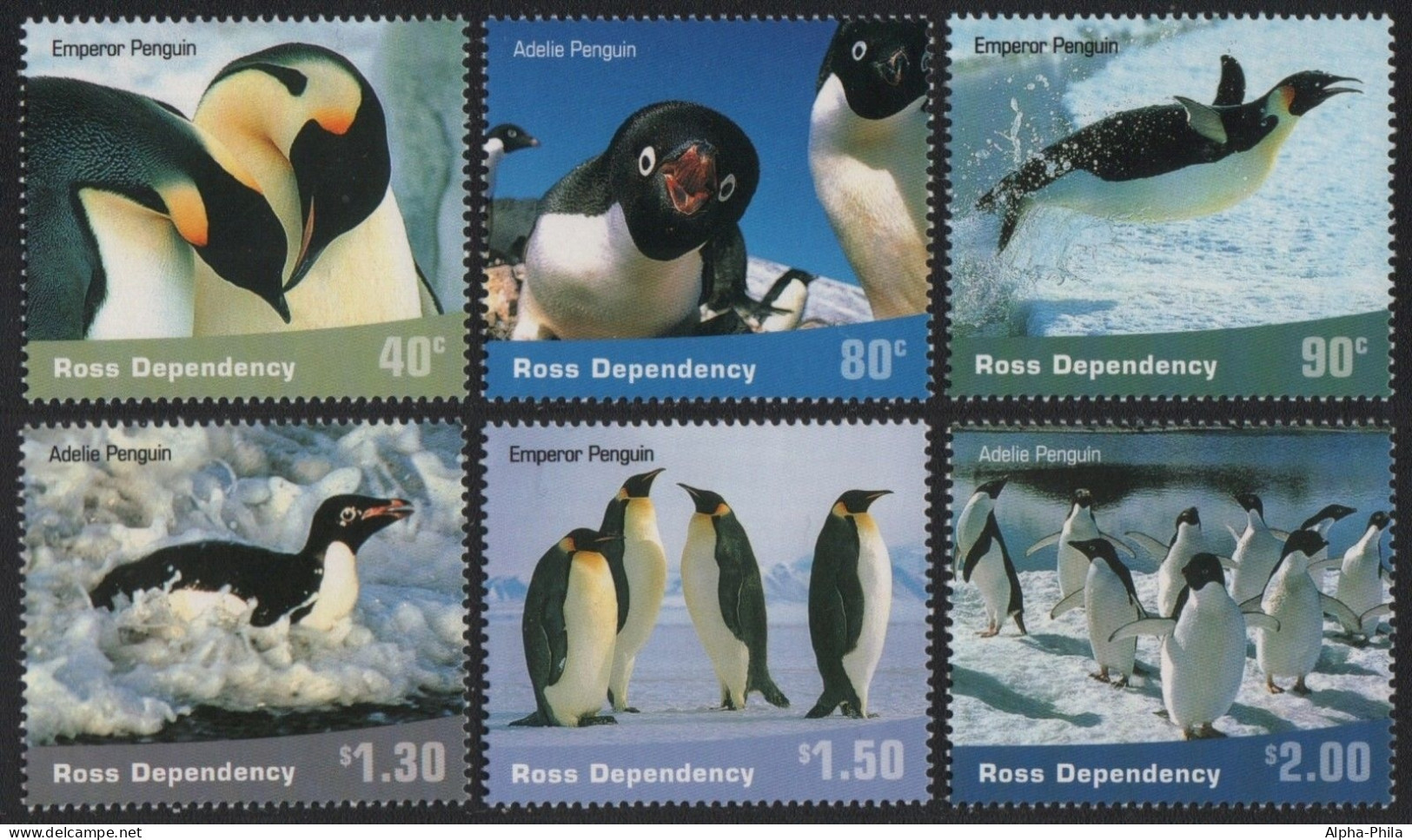 Ross-Gebiet 2001 - Mi-Nr. 72-77 ** - MNH - Pinguine / Penguins - Nuevos