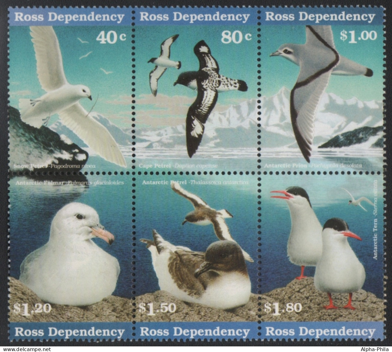 Ross-Gebiet 1997 - Mi-Nr. 44-49 ** - MNH - Vögel / Birds - Unused Stamps