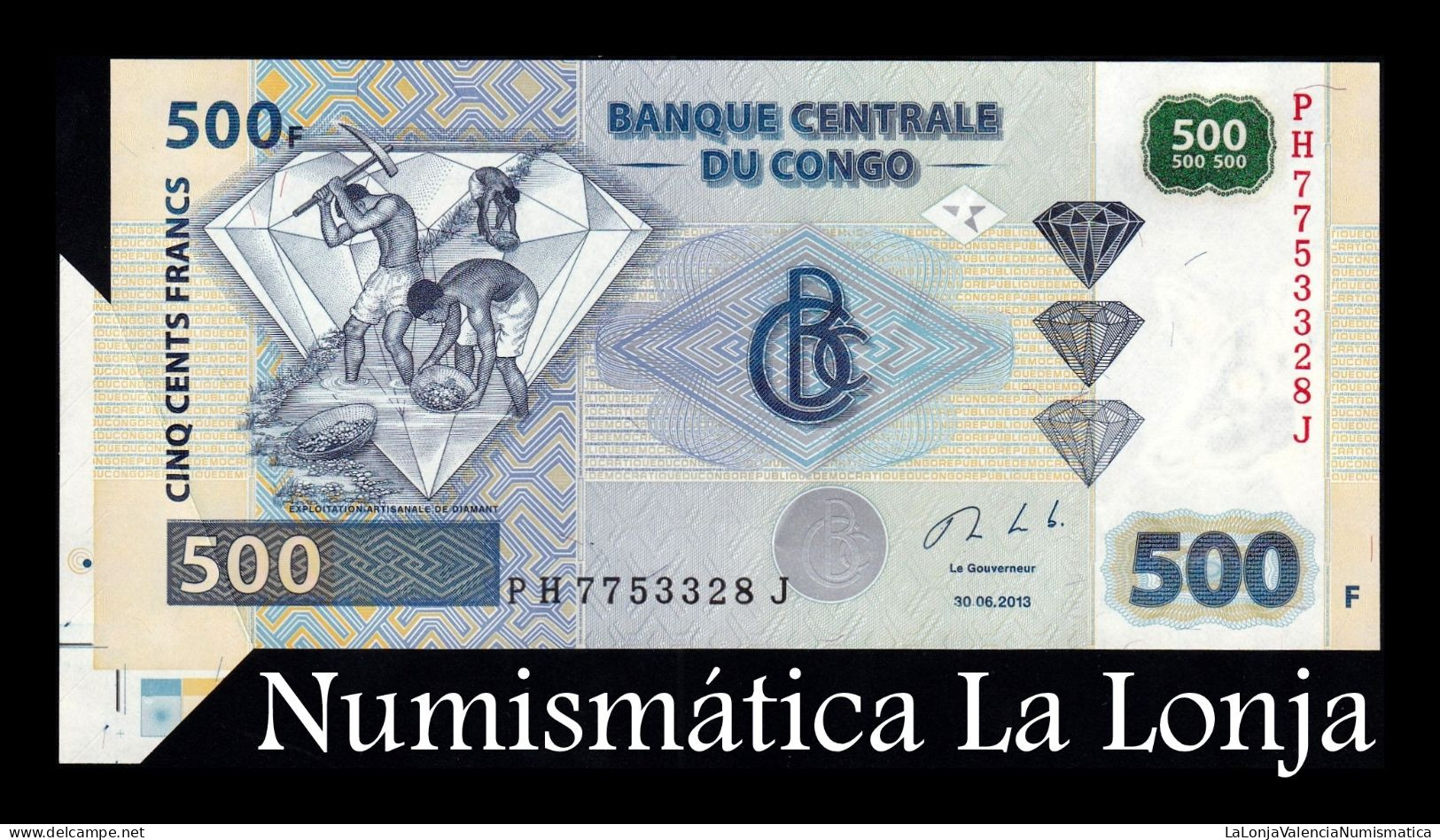 Congo Democratic Republic 500 Francs 2013 Pick 96a Error Sc Unc - République Démocratique Du Congo & Zaïre