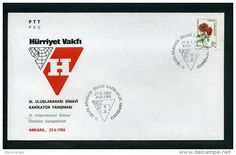 TURKEY 1985 FDC - III. International Simavi Cartoon Competition, Ankara, Jun. 27 - FDC