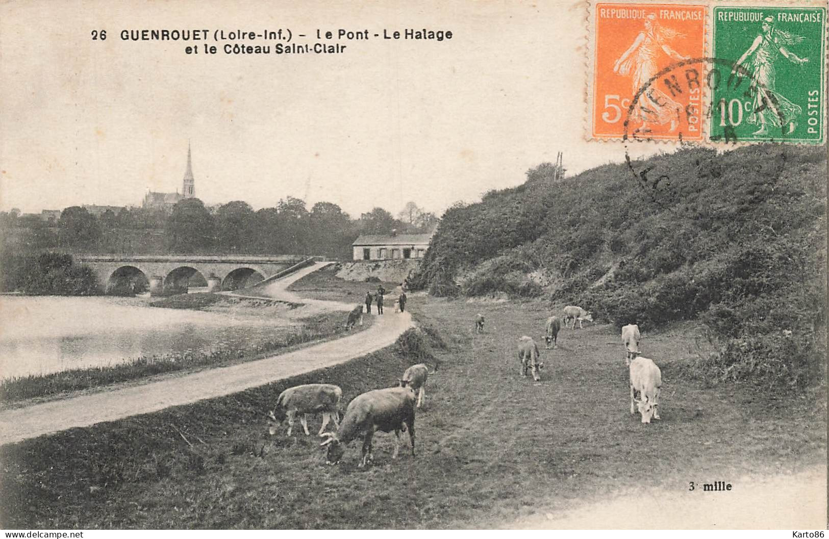 Guenrouet * Le Pont , Le Chemin De Halage Et Le Coteau St Clair - Guenrouet