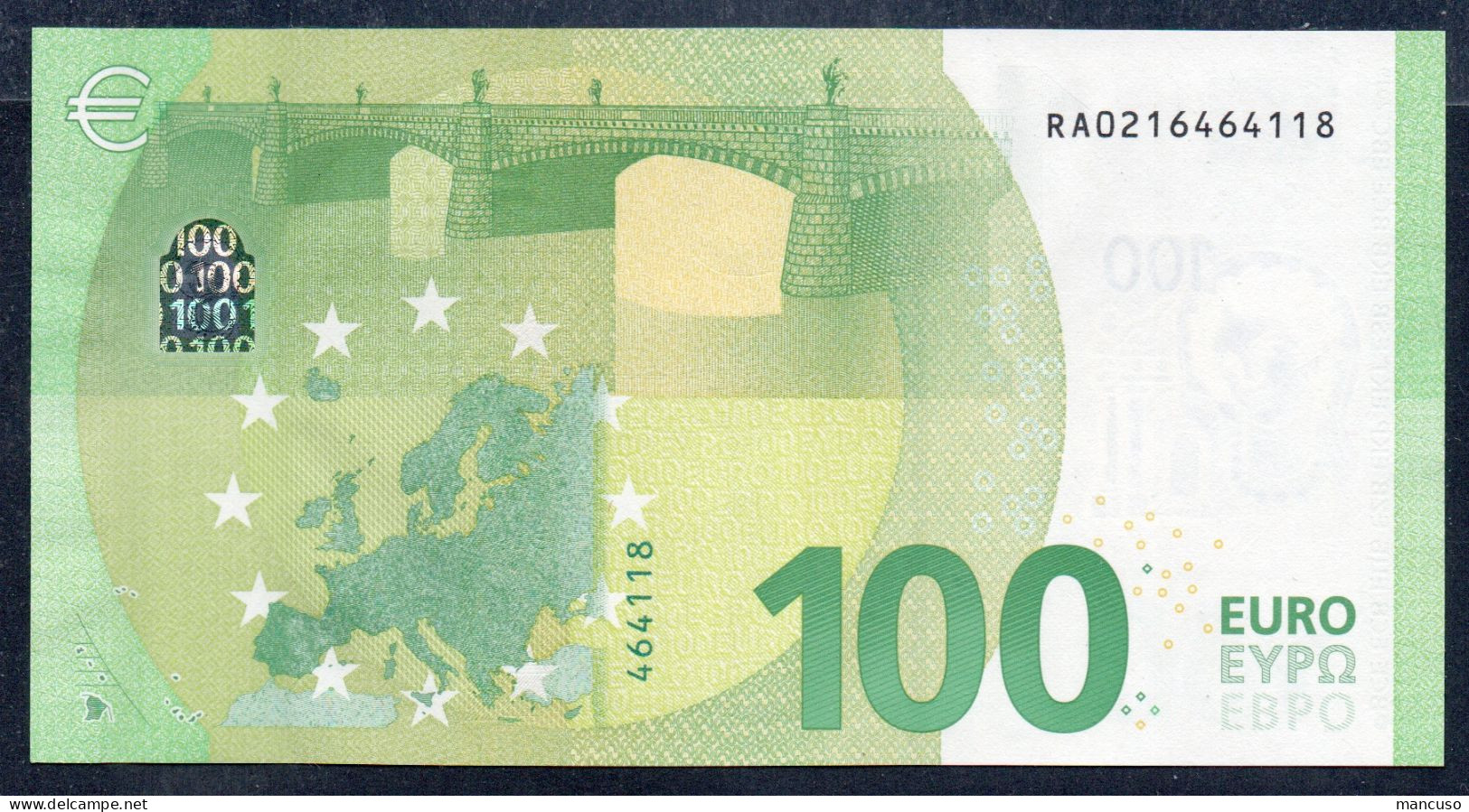 100 EURO GERMANY  RA  R001  -   DRAGHI   UNC - 100 Euro