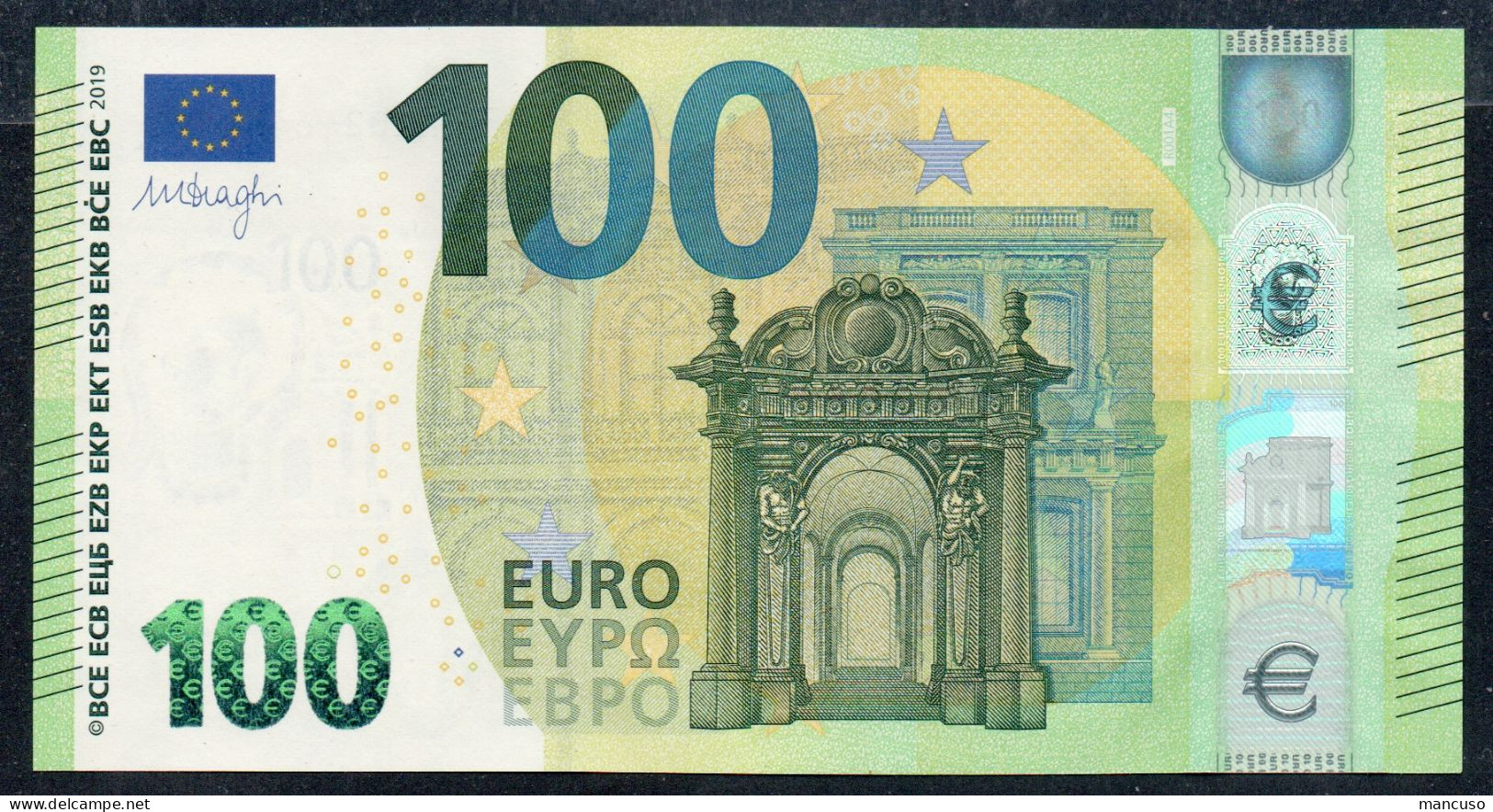 100 EURO GERMANY  RA  R001  -   DRAGHI   UNC - 100 Euro