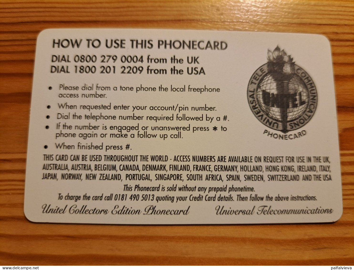Prepaid Phonecard United Kingdom, Unitel - Classic Cars, AC Cobra 289 - [ 8] Firmeneigene Ausgaben