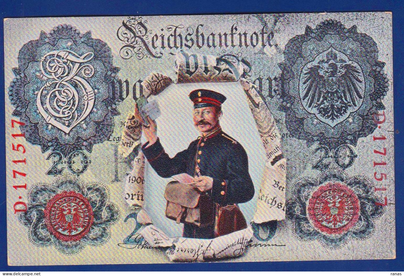 CPA Billet De Banque Banknote Non Circulé Surréalime Facteur Postes - Münzen (Abb.)