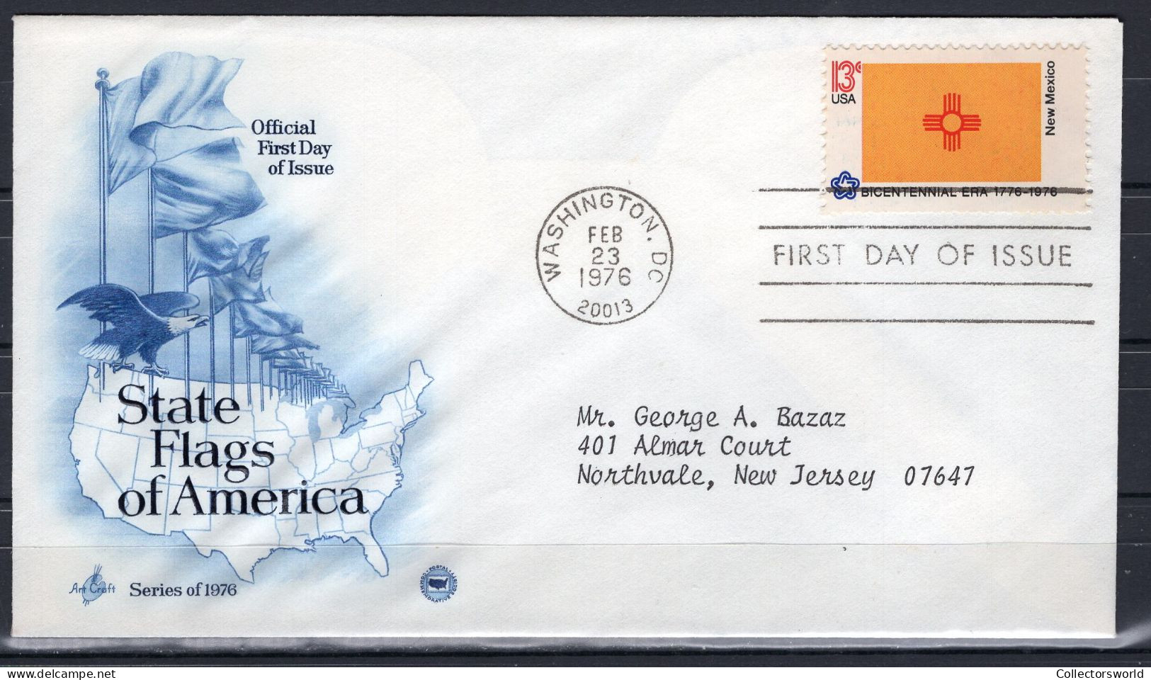 USA FDC 1976 Series State Flags Of America - New Mexico - 1971-1980