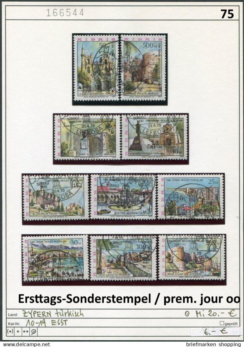Zypern 1975 - Türkisch Zypern 1975 - Chypre Turquoise 1975 - Michel 10-19 - Oo Oblit. Used Gebruikt - ESST - Used Stamps