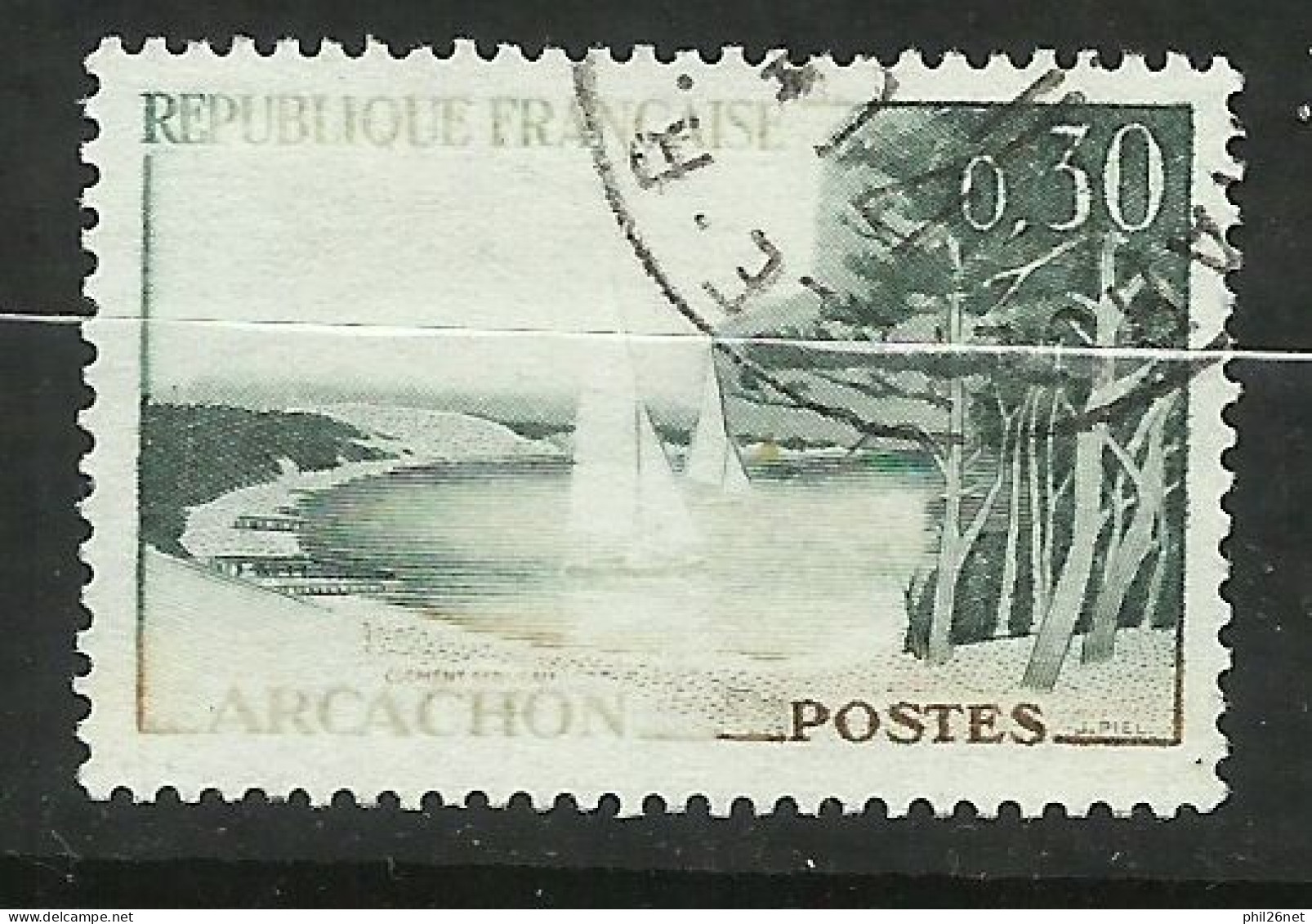 France N°1312b   Arcachon  Sans Le Bleu    Oblitéré  B/TB     Voir Scans     Soldé ! ! ! - Used Stamps
