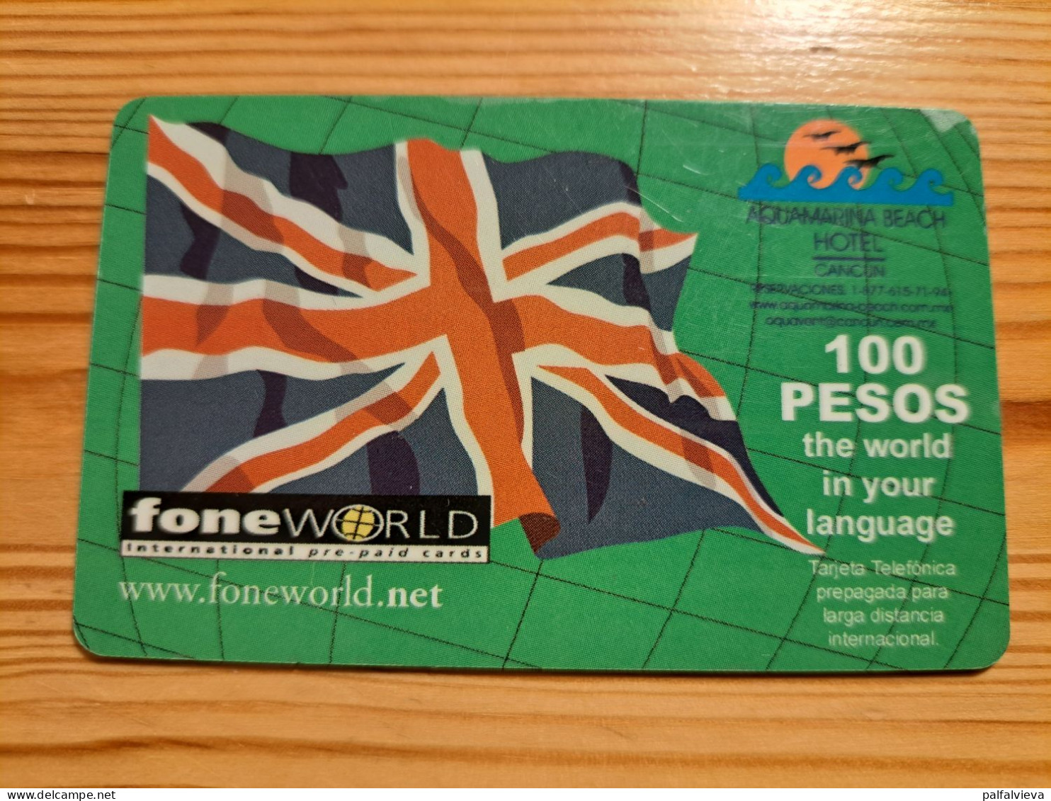 Prepaid Phonecard Mexico, Fone World - Flag, United Kingdom - Mexique