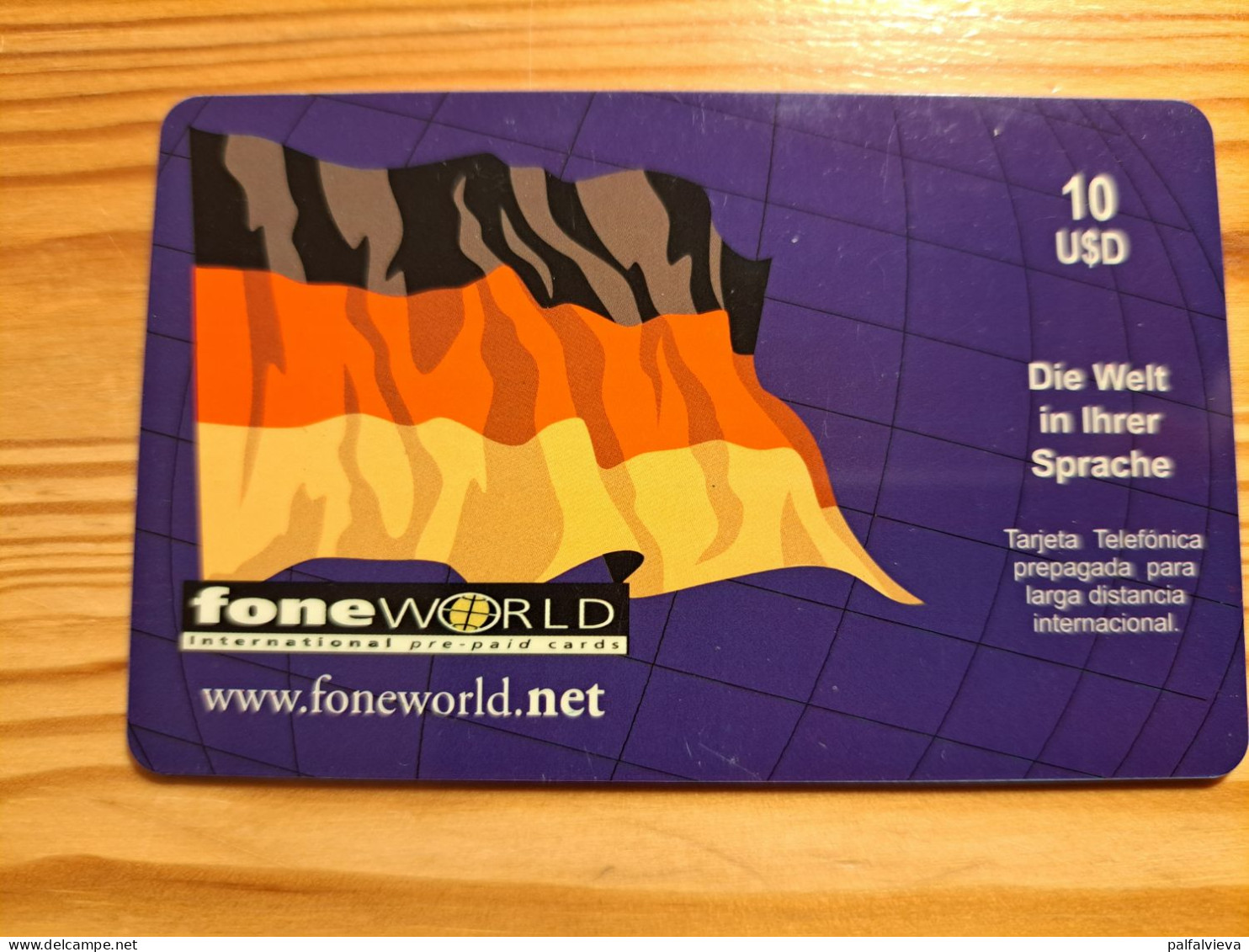 Prepaid Phonecard Mexico, Fone World - Flag, Germany - Mexique