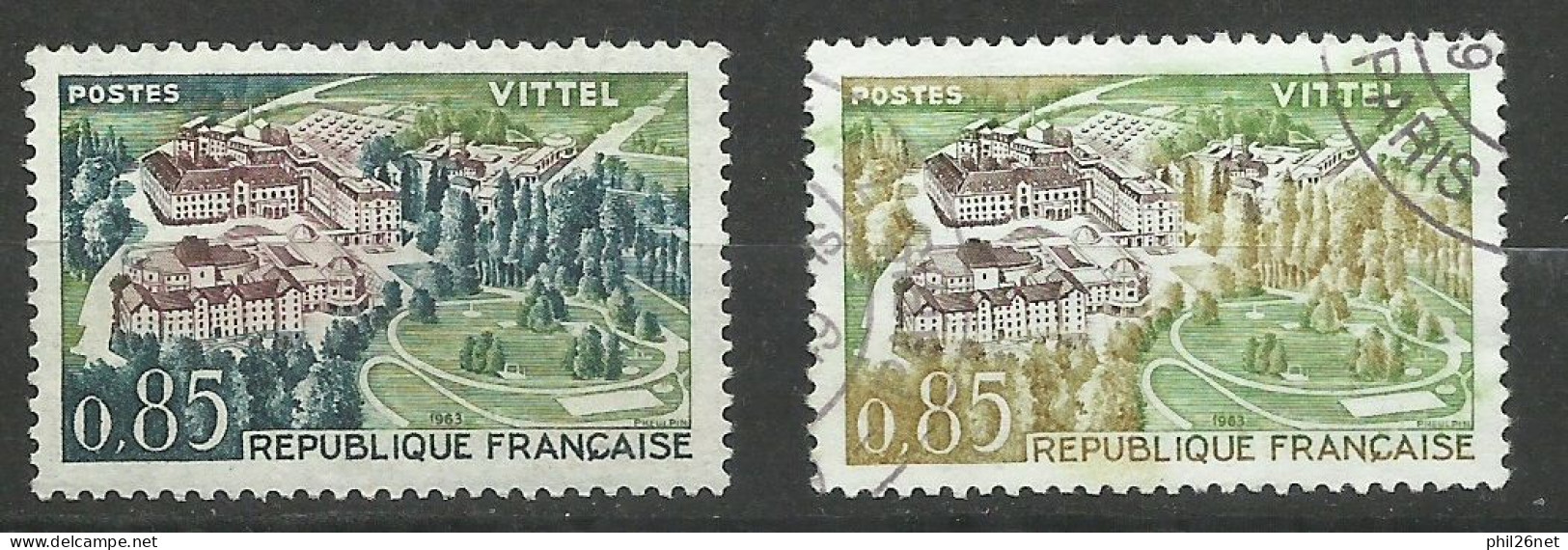France N°1393   Vittel  Brun Et Ocre    Oblitéré  B/TB Le 1393   Pour Comparer     Voir Scans     Soldé ! ! ! - Used Stamps