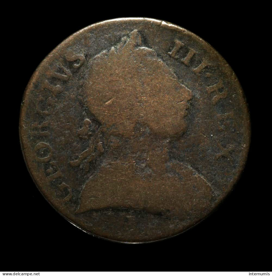 Grande-Bretagne / United Kingdom, George III, 1/2 Penny, 1772, Cuivre (Copper), B (VG), KM#601, S.3774 - B. 1/2 Penny