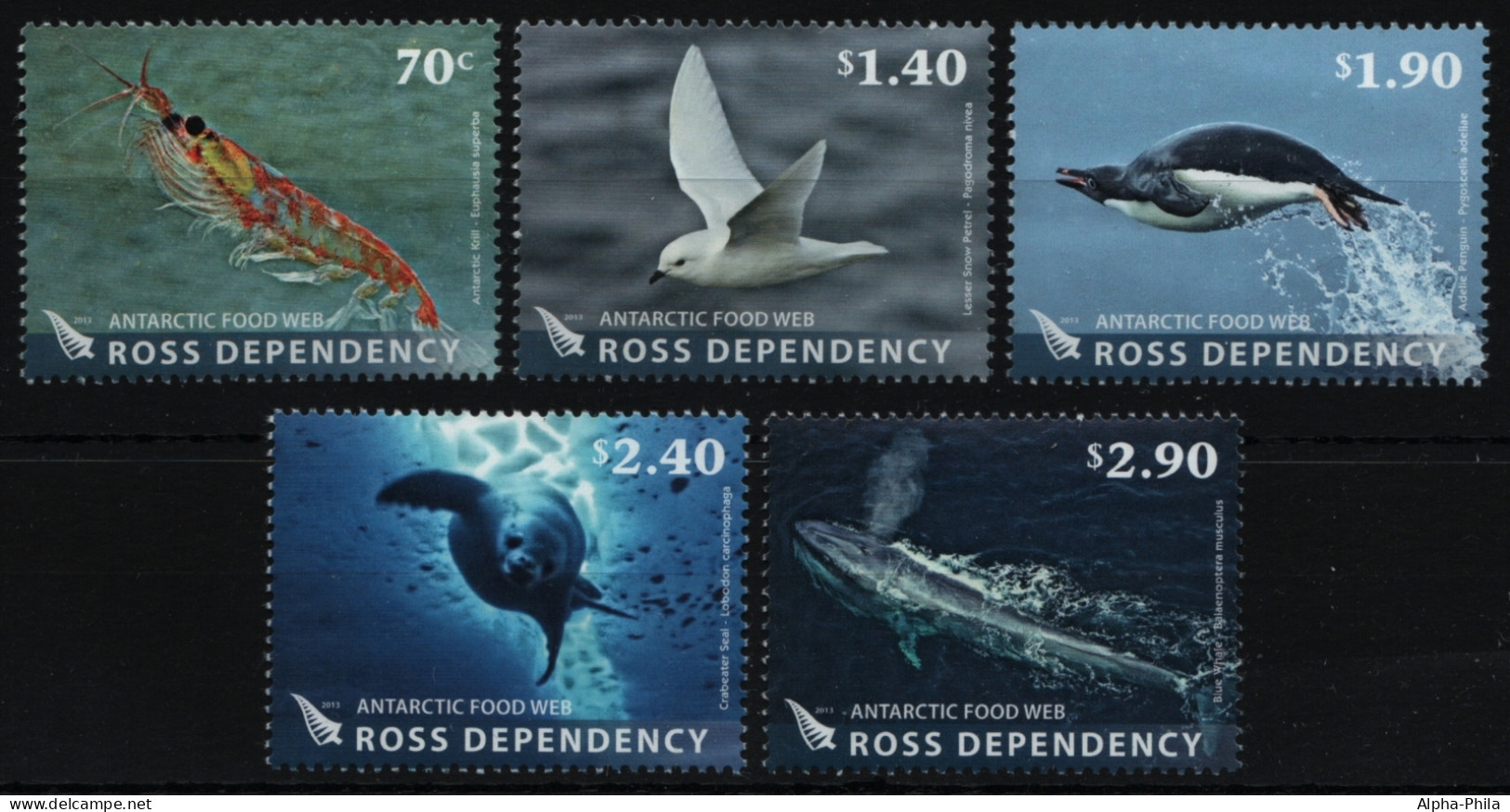 Ross-Gebiet 2013 - Mi-Nr. 134-138 ** - MNH - Wildtiere / Wild Animals - Unused Stamps