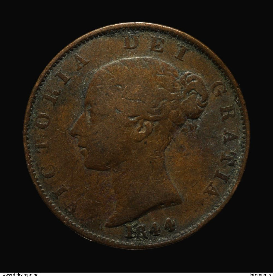 Grande-Bretagne / United Kingdom, Victoria, 1/2 Penny, 1844, Cuivre (Copper), TB (F), KM#726, S. 3949 - C. 1/2 Penny