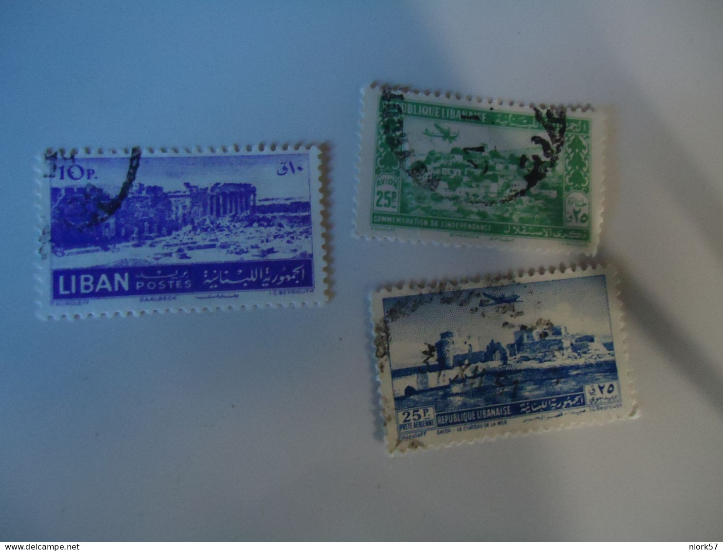 LIBAN  LEBANON USED    3 STAMPS  LANDSCAPES  MONUMENTS AIR - Lebanon