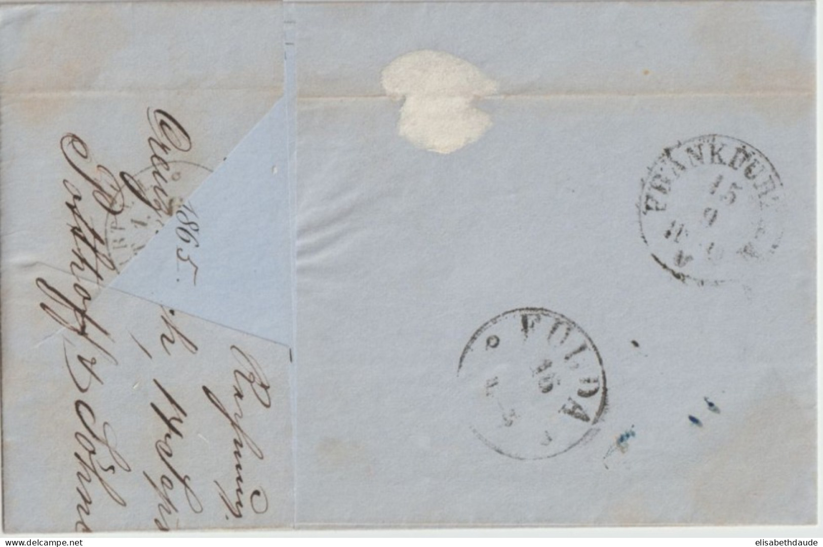 1865 - PRUSSE - LETTRE De BAD KREUZNACH => FULDA - Storia Postale