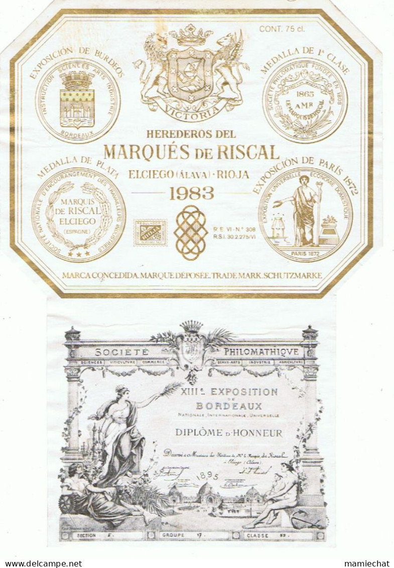 ESPAGNE-ETIQUETTE DE VIN,MARQUIS DE RISCAL-1983- - Collezioni & Lotti