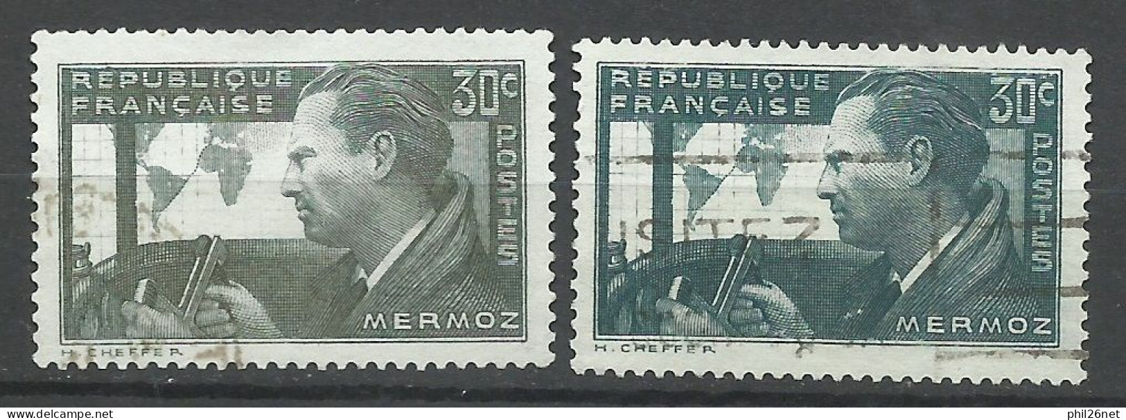 France N° 337  Mermoz  Et N° 337 Vert  Noir   Oblitérés B/TB   Voir Scans     Soldé ! ! ! - Used Stamps