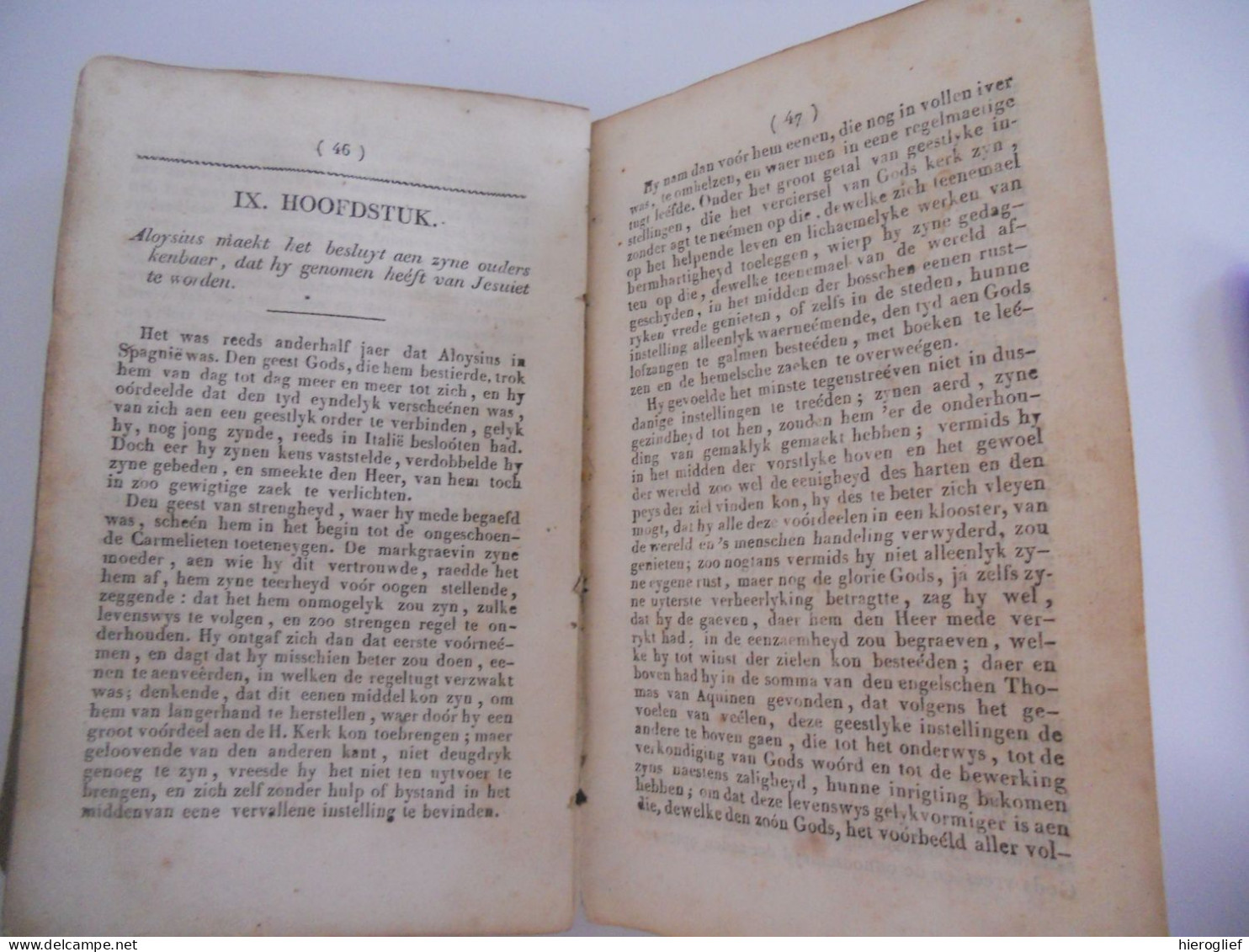 Leven Van Den H. ALOYSIUS De Gonzaga Van De Societeyt Jesu 1826 Druk Antwerpen T.J Janssens / Devotie Religie Godsdienst - Antique