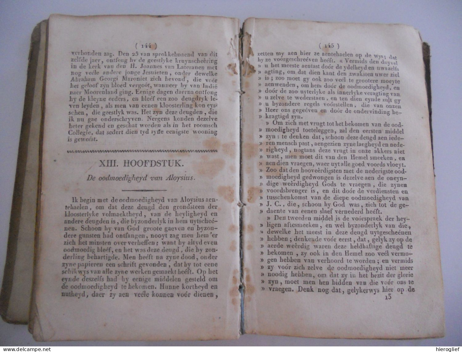 Leven van den H. ALOYSIUS de Gonzaga van de Societeyt Jesu 1826 druk Antwerpen T.J Janssens / devotie religie godsdienst