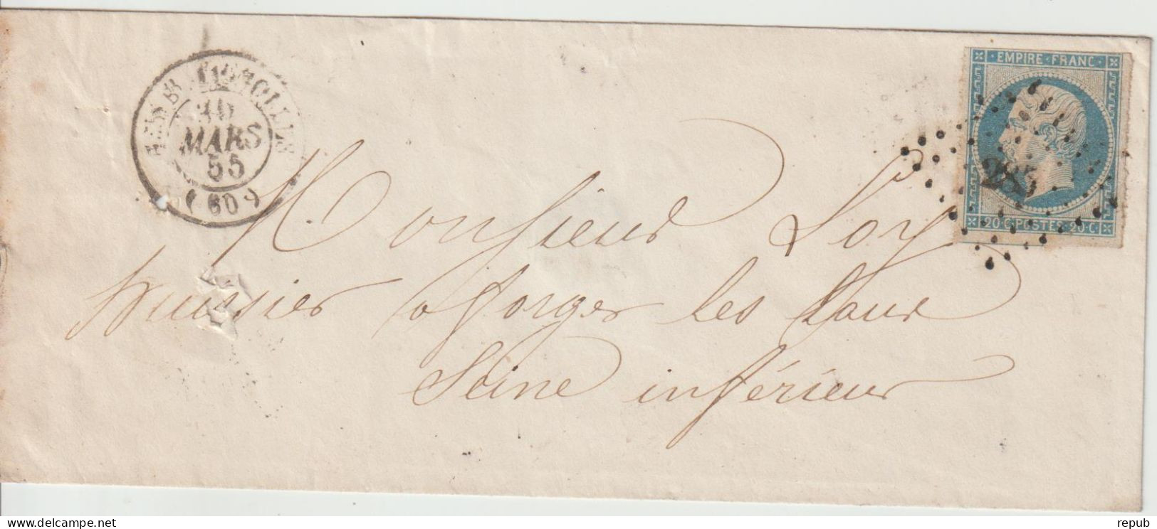 France Lettre 1865 De Paris Batignolles PC285  Pour Forges (76) - 1849-1876: Période Classique