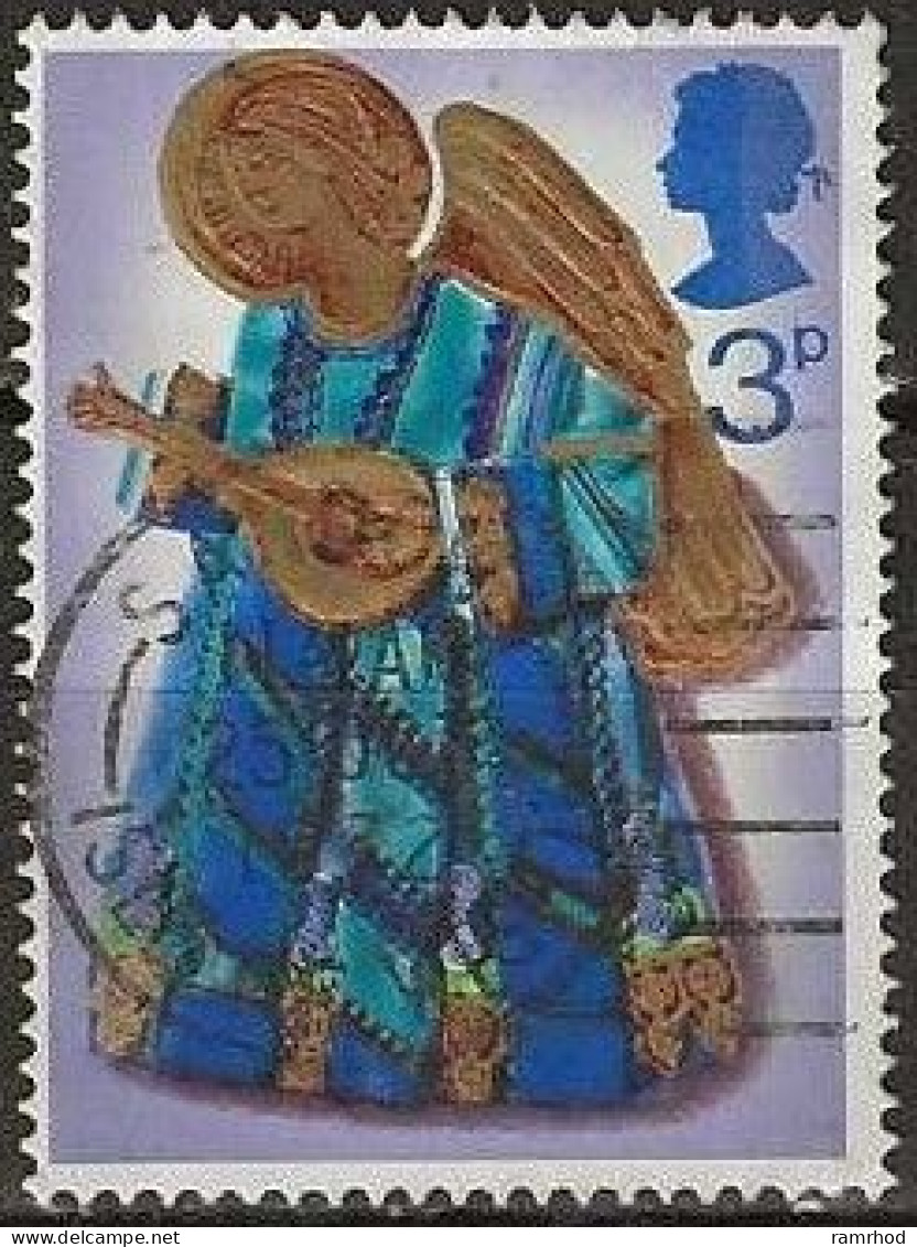 GREAT BRITAIN 1972 Christmas - 3p. - Angel Playing Lute FU - Usati