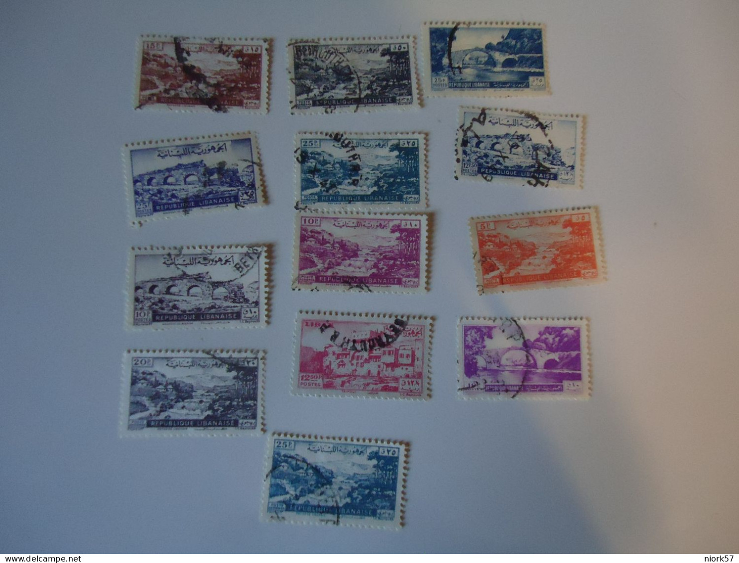 LIBAN  LEBANON USED    13 STAMPS  LANDSCAPES MOMUMENTS - Lebanon