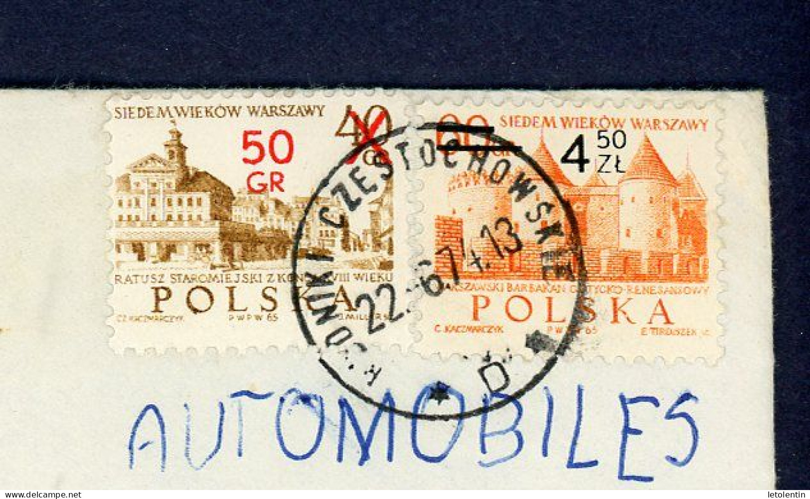 POLOGNE-    - N° Yt > Voir Scan SUR LETTRE POUR LA FRANCE Obli. DE 1967 - Lettres & Documents