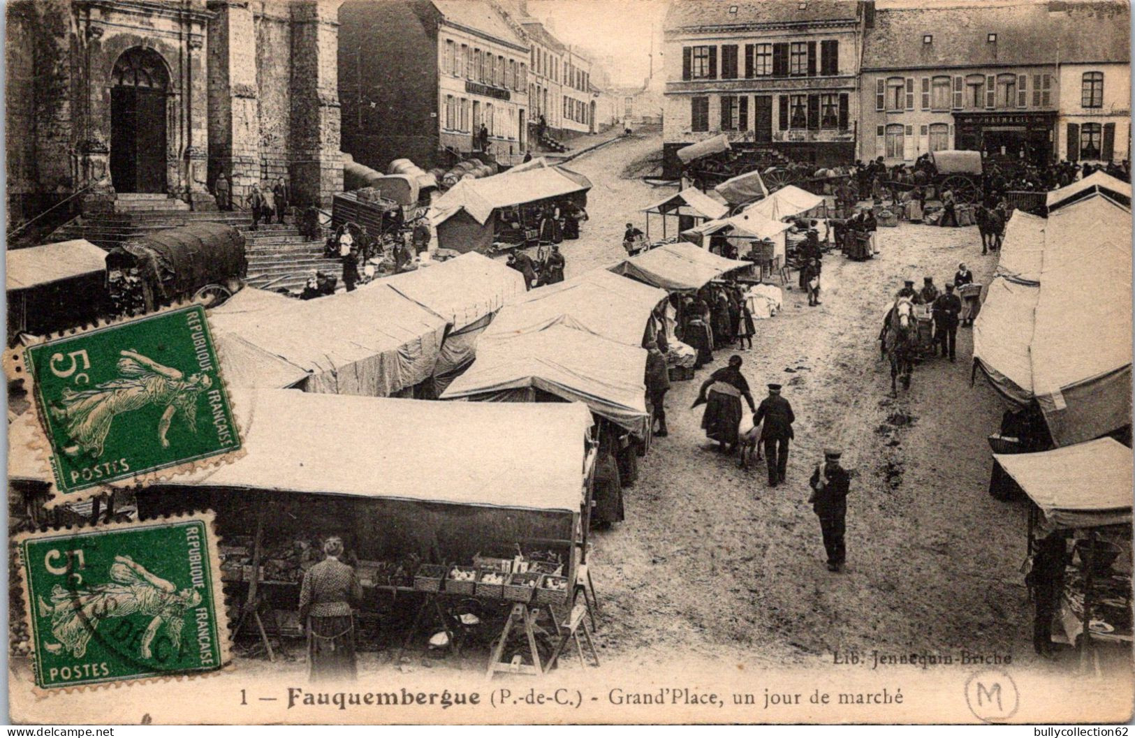 CPA  - SELECTION - FAUQUEMBERGUES -  Grand'place, Un Jour De Marché - Fauquembergues