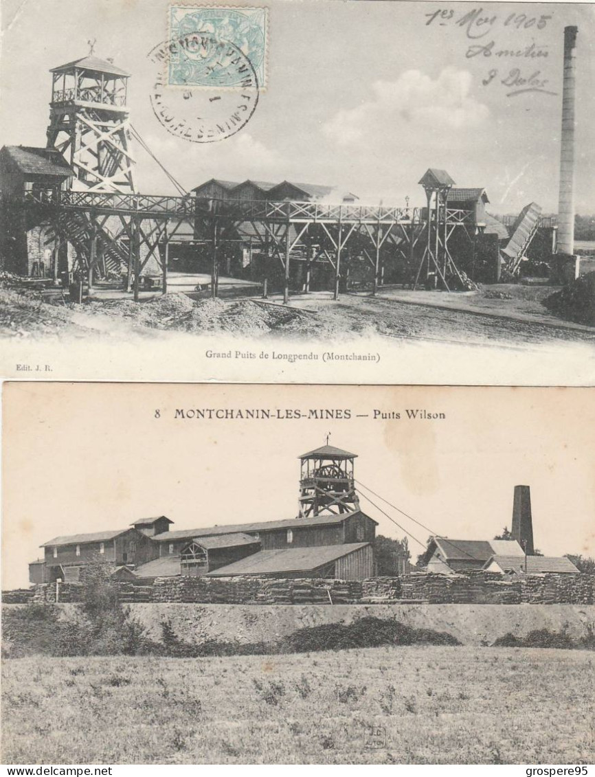 MONTCHANIN  LES MINES PUITS WILSON + GRAND PUITS DE LONGPENDU 1905. - Sonstige & Ohne Zuordnung