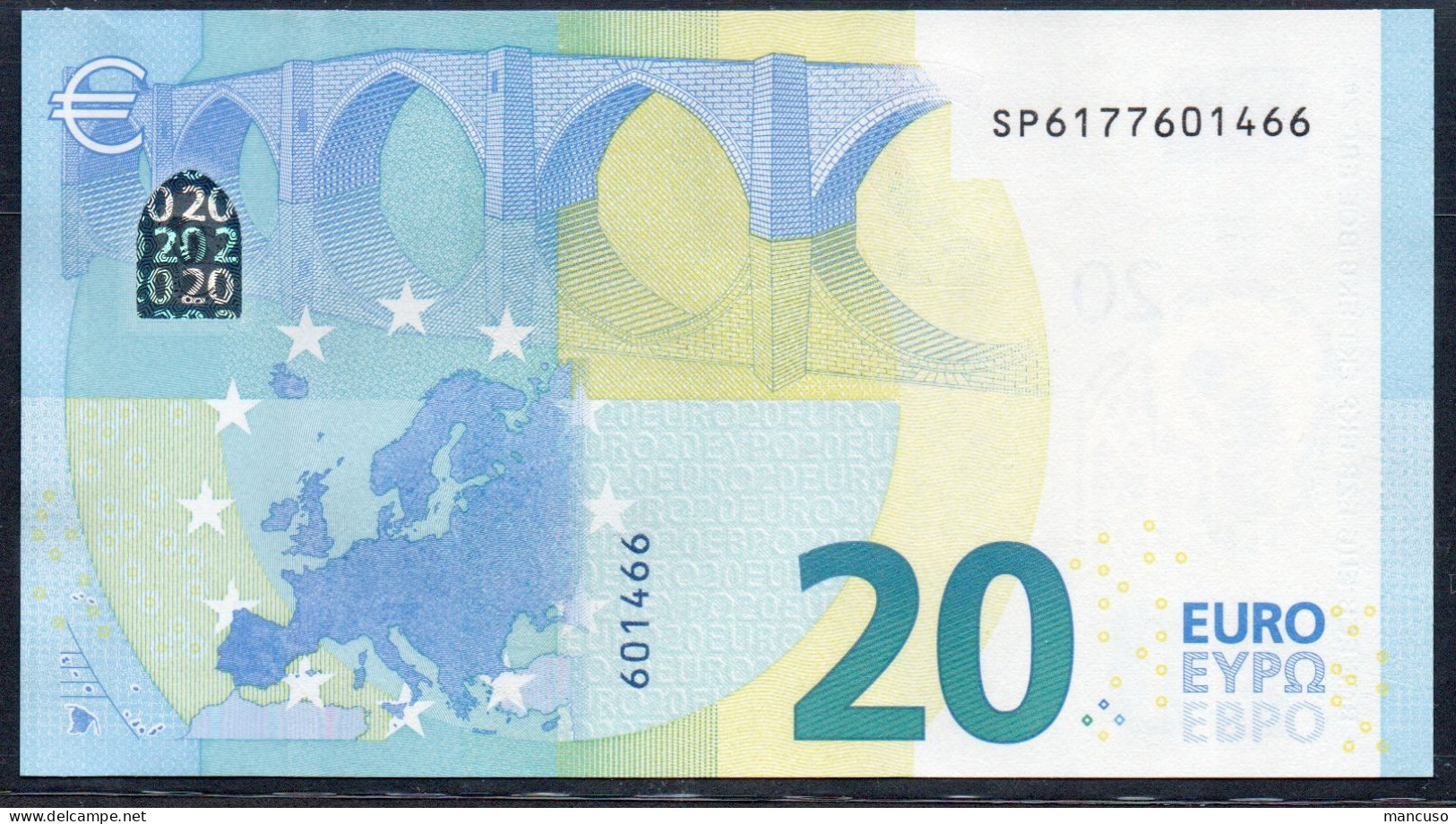 EURO 20  ITALIA SP  S027  "17"  LAGARDE  UNC - 20 Euro