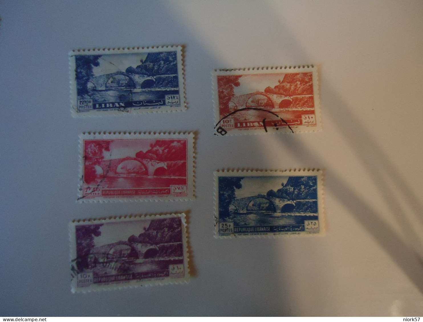 LIBAN  LEBANON USED    5  STAMPS  LANDSCAPES BRIDGES - Lebanon