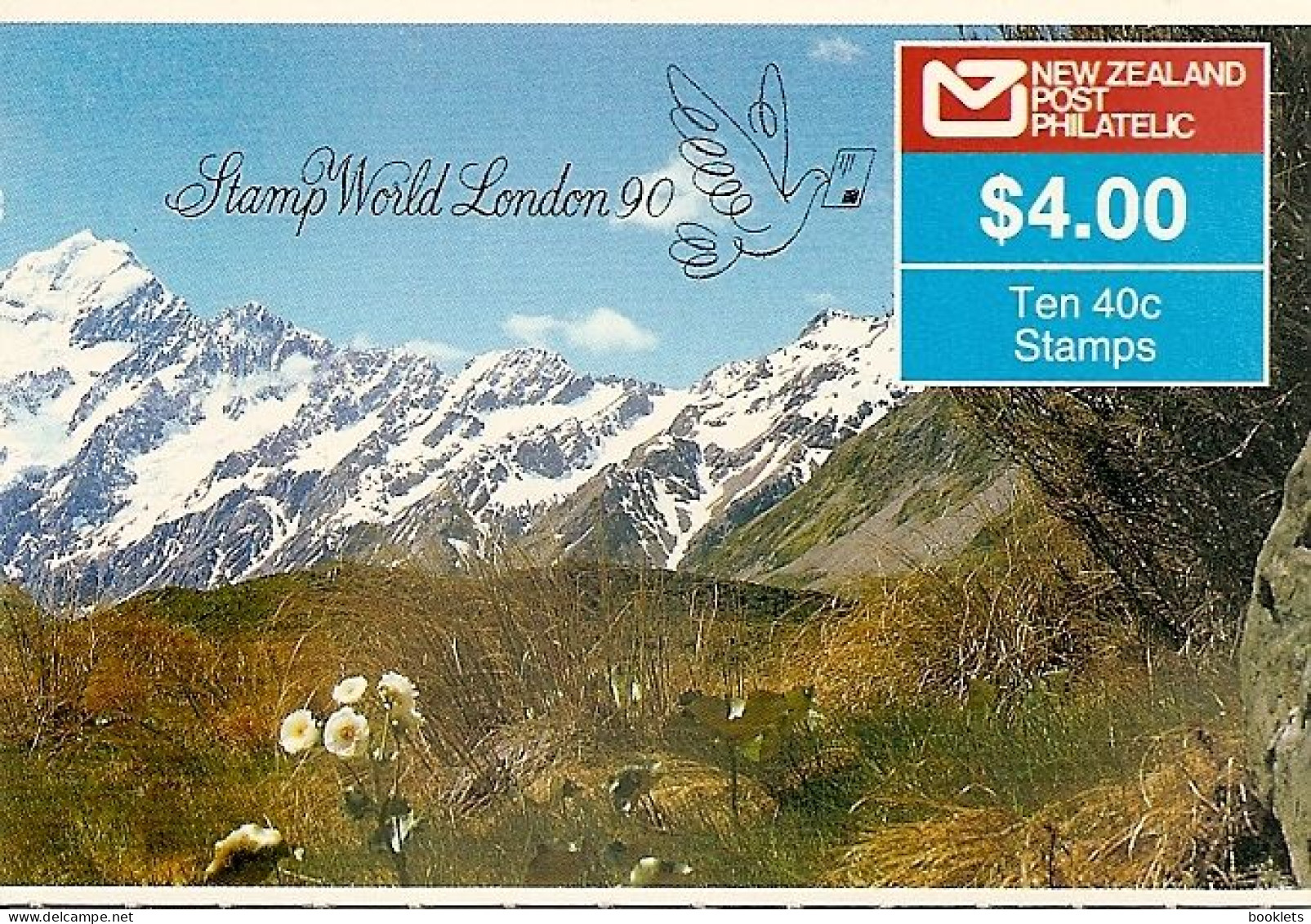 NEW ZEALAND, 1990, Booklet 51a1, Overprint STAMP WORLD LONDON - Carnets