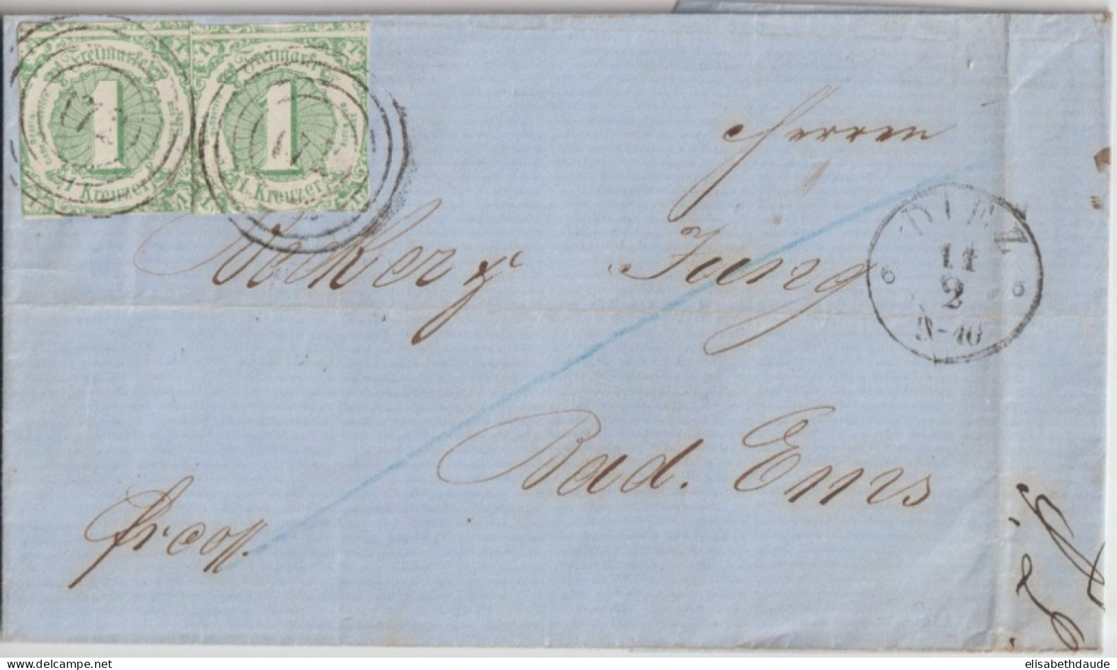 1864 - THURN UND TAXIS - LETTRE De DIEZ => BAD EMS - Covers & Documents