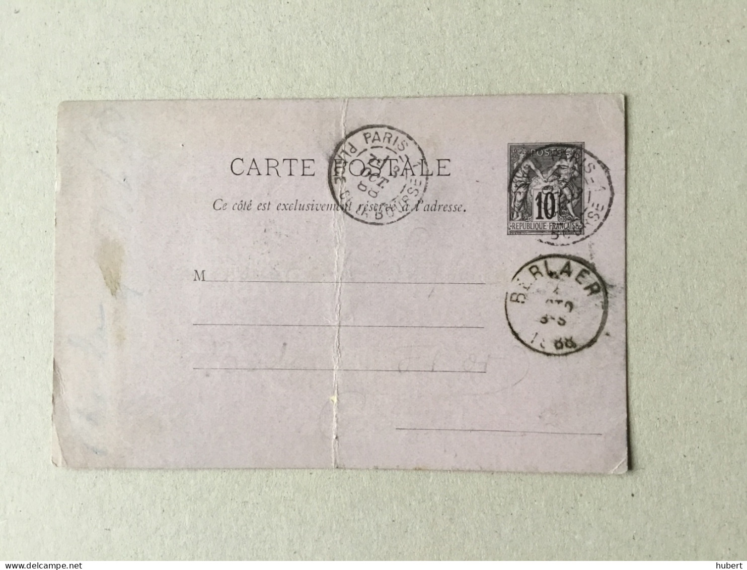 Entier Postal 119CP DE Paris Vers Berlare Belgique En 1888 - Precursor Cards