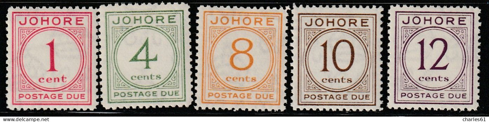 MALAYSIA - JOHORE - Timbres-Taxe N°1/5 * (1938) - Johore