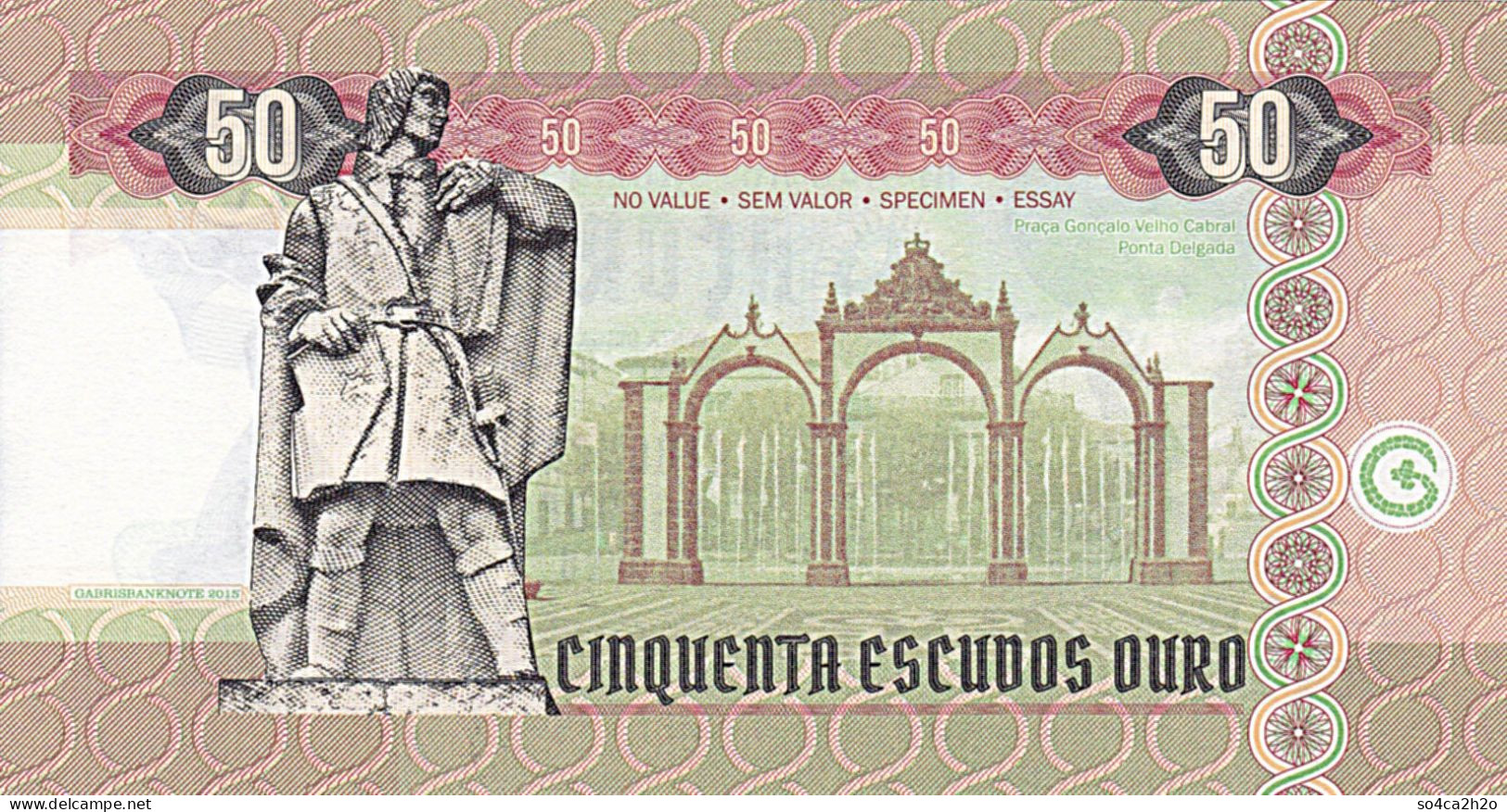 Açores 50 Escudos 2015 Matej Gabris  Emission Privée UNC - Fiktive & Specimen