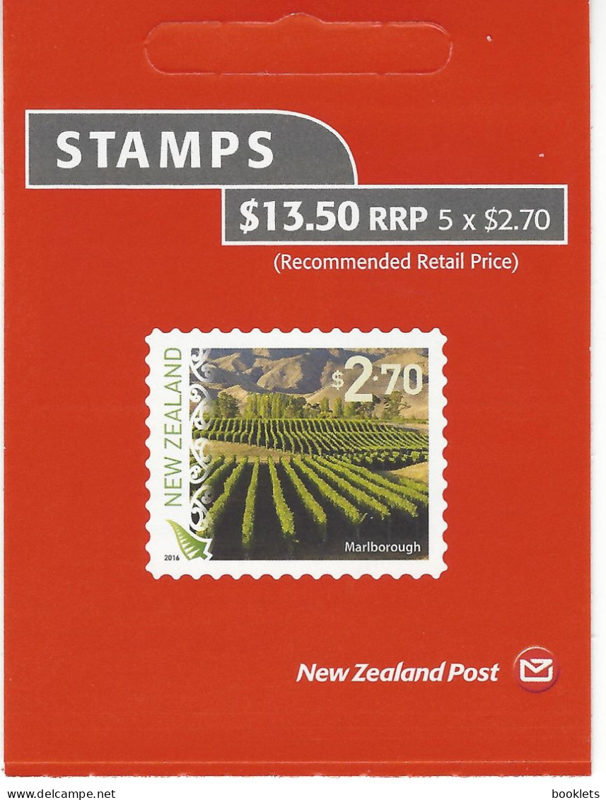 NEW ZEALAND, 2016,  Booklet 185a, Fitzroy Bay, Marlborough,  5x $ 2.70 - Booklets